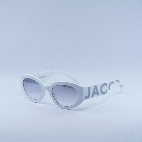 Marc Jacobs MARC694/G/S 0HYMIC Sunglasses White Oval Frame, Grey Mirror Lenses - Picture 1 of 11